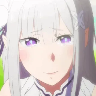 🤍 Emilia Re:Zero Anime, Ragazza, Personaggio, Carino, Re:Zero, Emilia, Elfo telegram sticker