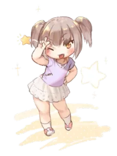 😉 dydcom 动漫, Q版, 可爱, 女孩, 闪亮, 福利 telegram sticker