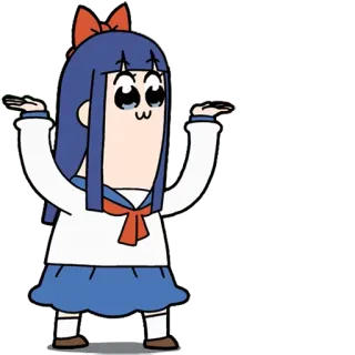 👐 Popuko Pop Team Epic Popuko, Pop Team Epic, anime, shrug, confused, meme telegram sticker