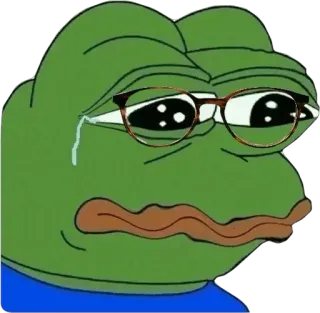 😭 Pepe the Frog Meme, Pepe, Żaba, Meme internetowy, Smutny, Płaczący telegram sticker