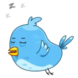 😴 burung, biru, kartun, tidur, lucu, binatang, emoji telegram sticker