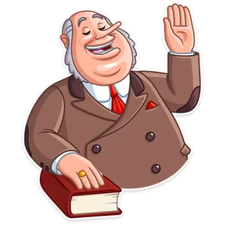 🤥 만화, 남자, 책, 정장, 친근한 telegram sticker