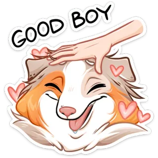⏺ GOOD BOY собака, питомец, хороший мальчик, животное, милый, стикер telegram sticker