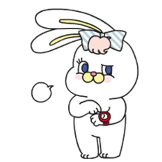 🙄 kelinci, kartun, imut, jam telegram sticker