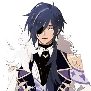 🔲 Kaeya Genshin Impact meguru_megumi アニメ, キャラクター, ガイア, 原神, ゲーム, 眼帯 telegram sticker
