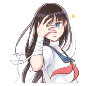 ✨ anime, girl, bandage, uniform, schoolgirl whatsapp sticker