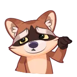 🙉 Waschbär, Tier, Säugetier, Cartoon, süß, traurig, Gesichtsausdruck telegram sticker