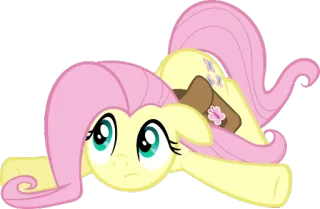 😕 Fluttershy My Little Pony fluttershy, kuda poni, imut, kartun, binatang, surai, kuning, mata telegram sticker
