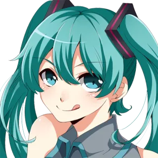 😋 Hatsune Miku Anime, Manga, Mädchen, Vocaloid, Hatsune Miku, süß telegram sticker