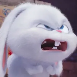 🌟 Snowball The Secret Life of Pets coelho, zangado, coelho, animal, desenho animado, branco, personagem fictícia, filme whatsapp sticker