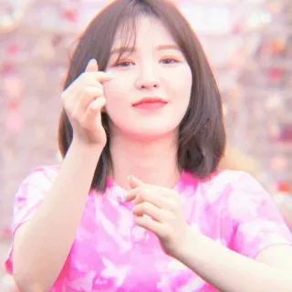 🏹 Wendy kpop, wendy, red velvet, cantante, coreano, ídolo, corazón con los dedos whatsapp sticker