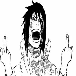 😂 Sasuke Naruto Sasuke, Naruto, anime, manga, middle finger, offensive, gesture telegram sticker