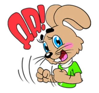 👍 OPA! coniglio, animale, cartone animato, carino, animato, sorpresa telegram sticker