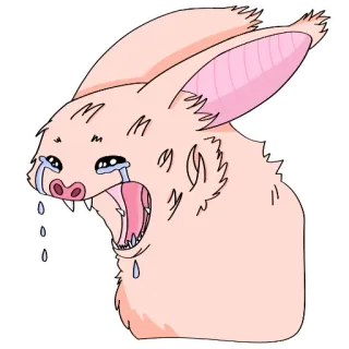 😭 chauve-souris, pleurer, triste, animal, dessin animé, rose telegram sticker