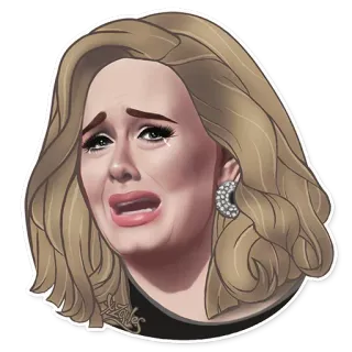 😭 Adele плачет, грустный, эмоциональный, певец, знаменитость, портрет telegram sticker