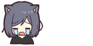❤️ Animé, Pleurs, Oreilles de chat, Triste, Émotion telegram sticker