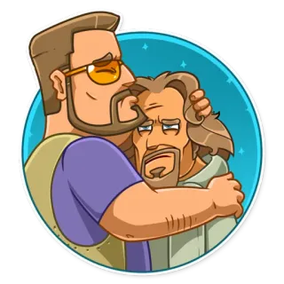 👬 hug, friendship, affection, cartoon, characters telegram sticker