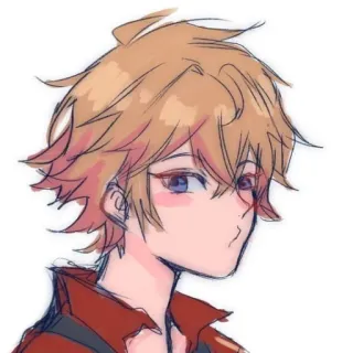 😗 Anime, Dibujos animados, Dibujo, Retrato, Ilustración, Personaje, Chico whatsapp sticker