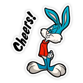 😉 Cheers! lapin, santé, dessin animé, lapinou, fête telegram sticker