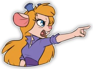 😡 Gadget Hackwrench Chip 'n Dale: Rescue Rangers Gadget Hackwrench, Chip e Dale agenti speciali, Disney, personaggio dei cartoni animati, animato, topo, arrabbiato telegram sticker