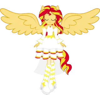 🤗 Sunset Shimmer My Little Pony: Equestria Girls Sunset Shimmer, My Little Pony, Equestria Girls, sayap, kuda poni, persahabatan telegram sticker