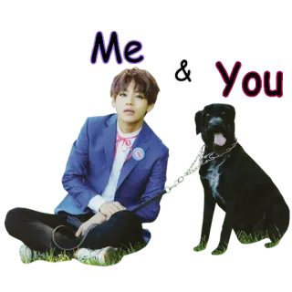 🐕 Me & You 개, 사람, 애완동물, 우정, 함께 telegram sticker
