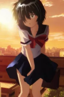 🙃 Urabe Mikoto Mysterious Girlfriend X Anime, Fille, Uniforme scolaire, Jupe, Mystérieuse petite amie X telegram sticker