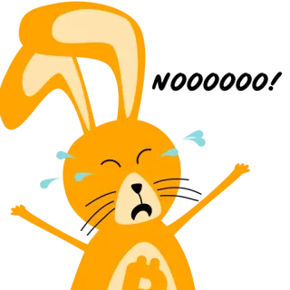 😫 NOOOOOOO! bunny, sad, crying, exclamation, distressed telegram sticker