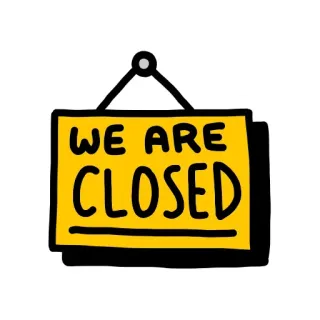🙅‍♀ WE ARE
CLOSED fechado, negócio, indisponível, loja fechada, aviso, placa telegram sticker