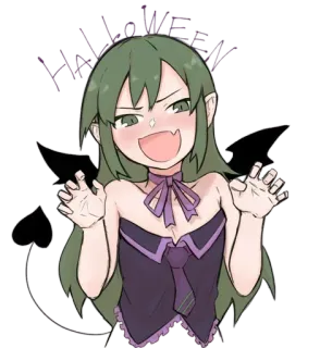 😂 Happy Halloween Halloween, iblis, anime, manga, imut, kartun, pesta, kostum telegram sticker