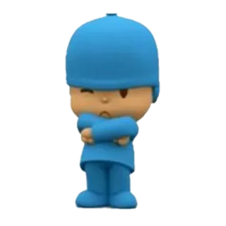 😠 Pocoyo Cartoon, Pocoyo, Figur, Animiert, Blau telegram sticker