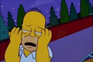 😭 Homer Simpson The Simpsons плачущий, грустный, расстроенный, эмоциональный, мультфильм, анимация whatsapp sticker