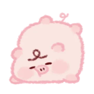 🎵 돼지, 귀여운, 동물, 분홍색, 스티커, 만화, 귀여움 telegram sticker