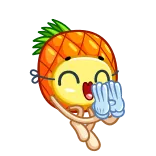 👏 ananas, fruit, dessin animé, emoji, personnage telegram sticker