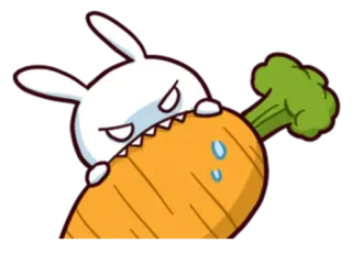 😠 兔子, 胡萝卜, 生气, 蔬菜, 食物, 卡通 telegram sticker