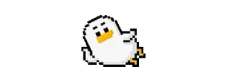 👋 pato, pixel art, animal, pájaro, lindo, ilustración telegram sticker