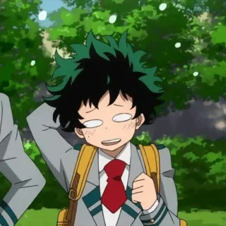 🥦 Izuku Midoriya My Hero Academia 애니메이션, 나의 히어로 아카데미아, 미도리야 이즈쿠, 미도리야, 교복 telegram sticker