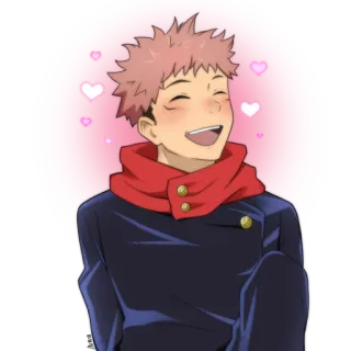 😍 anime, sonriendo, corazones, lindo whatsapp sticker