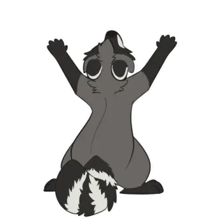 🙏 Dachs, Tier, Cartoon, niedlich, Arme hoch whatsapp sticker