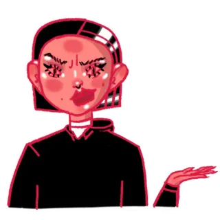 😕 mulher, questionando, desenho animado, moletom com capuz, pessoa, ilustração telegram sticker