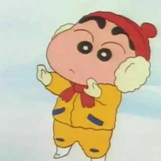 ☄ Shin-chan Anime, Dessin animé, Shin-Chan, Hiver, Neige, Personnage whatsapp sticker