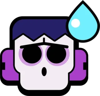😓 emoji, sticker, sweat, shocked, expression, pixel art telegram sticker