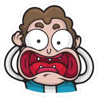 😱 卡通, 表情, 震惊, 男人, 贴纸, 情绪化 telegram sticker