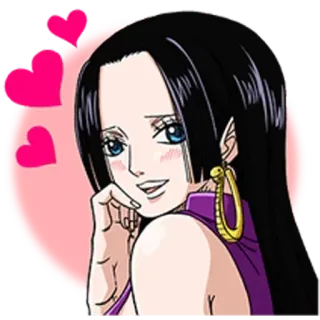 😘 Boa Hancock One Piece anime, cartoon, character, boa hancock, one piece, hearts telegram sticker