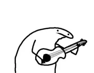 ✨ boneco palito, guitarra, música, desenho animado, engraçado telegram sticker