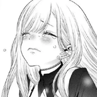 🤍 anime, girl, crying, manga, sad, emotional telegram sticker