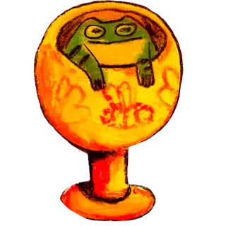 👑 żaba, kielich, filiżanka, płaz, zwierzę, kreskówka telegram sticker