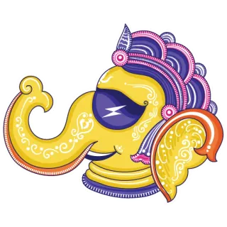 😎 Ganesha, thần Hindu, voi, văn hóa Ấn Độ, thần telegram sticker