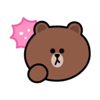 😋 Brown Bear orso, cartone animato, animale, carino, mascotte, Line Friends telegram sticker