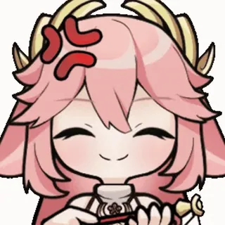 😒 Yae Miko Genshin Impact Anime, Genshin Impact, Yae Miko, Emoticono, Sticker whatsapp sticker